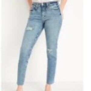 High-Waisted OG Straight Ripped Ankle Jeans